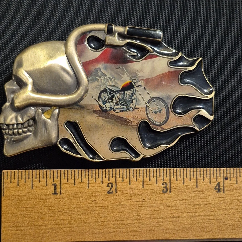 Brass Ride Hard Belt Buckle - Picture 3 of 3